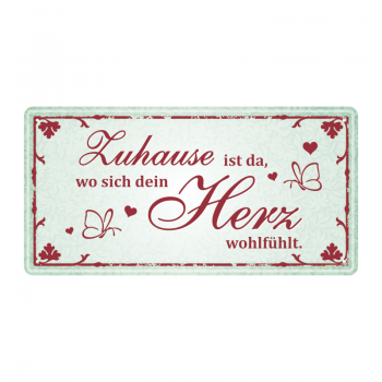 Metallschild "Zuhause"